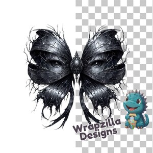 Gothic Schmetterling Flügel Clipart PNG, 4000x4000 Transparent Dark Art Download, mystische Augen Fantasy Motte Digitale Illustration