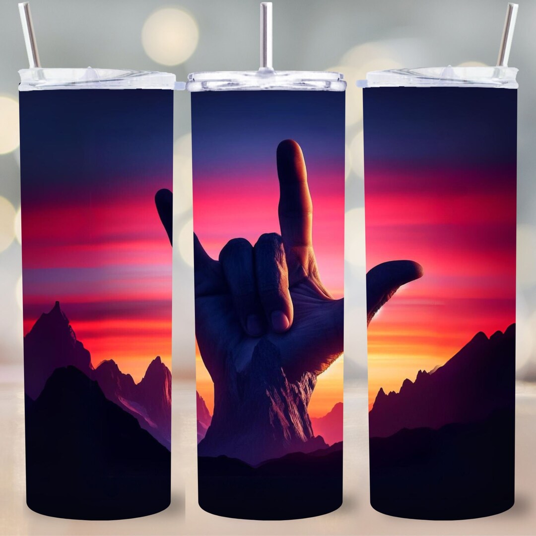 ASL I Love You Sunset Tumbler Wrap: Deaf Community Gift (digital ...