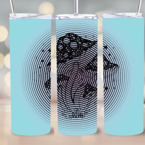 Arte psicodélica DMT em copo fino de 20 onças, design de embalagem sublimada, reto e cônico, PNG, download digital instantâneo, 9,3" x 8,2"