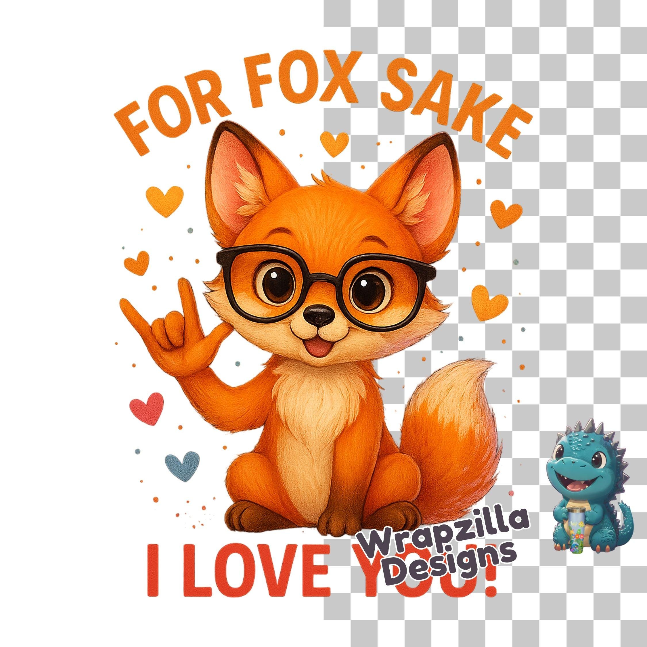 Fox ASL I Love You Clipart: Funny Sign Language Design (PNG Download ...