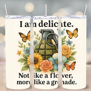 Grappige granaat beker wrap png, bloemen vlinder sarcastische magere beker sublimatie, 20 oz sassy beker wrap downloaden