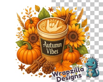 ASL I Love You Autumn Vibes Latte Clipart PNG, Deaf Art (Digital Download)