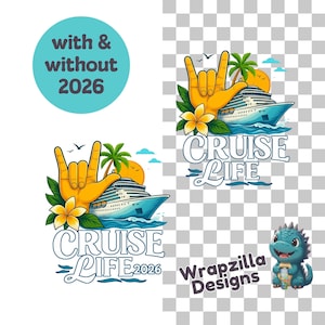 Croisière vie 2026 Clipart PNG Bundle, ASL je t'aime bateau de croisière PNG, graphique de sublimation de vacances d'été, conception de croisière avec et sans année
