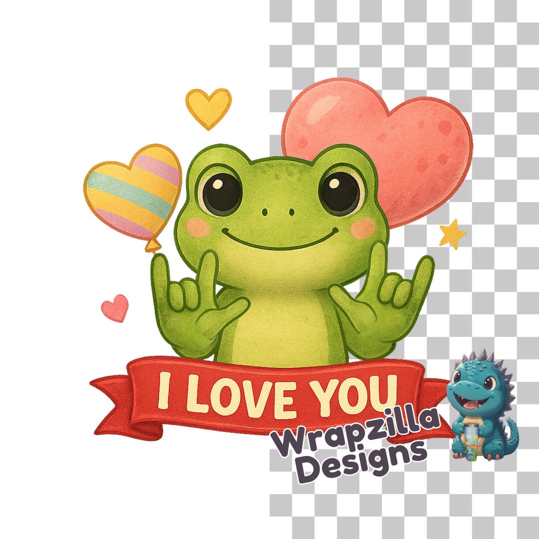 ASL Frog Clipart PNG: I Love You Sign Language, Deaf Awareness - Etsy