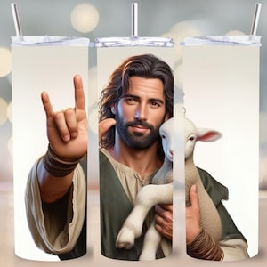 Jesus ASL Tumbler Wrap: Lamm 'I Love You' Design (Digitaler Download)