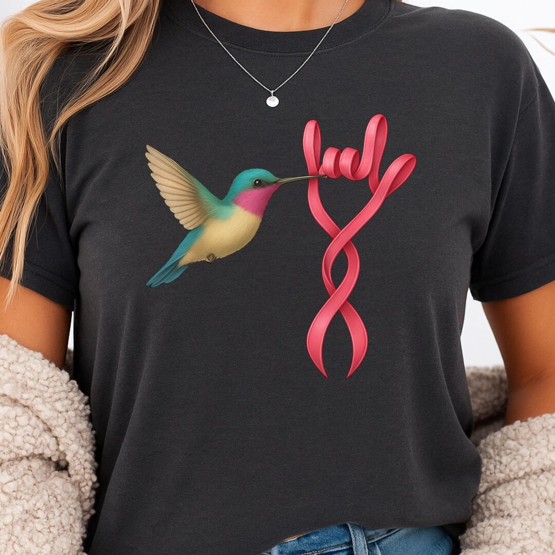 Hummingbird Breast Cancer Awareness Ribbon PNG, ASL I Love You Digital ...