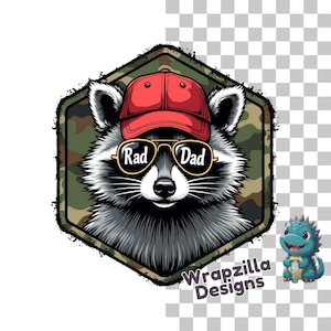 Rad Papa png, Camo Papa png, cooles Papa Sublimationsdesign, lustiger Waschbär Papa digitaler Download, lustiger Vatertag png