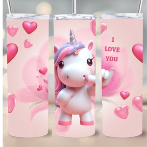 ASL Tumbler Wrap American Sign Language ily Unicorn Heart 20oz Skinny Sublimation Design PNG Instant Download Seamless I Love You Deaf