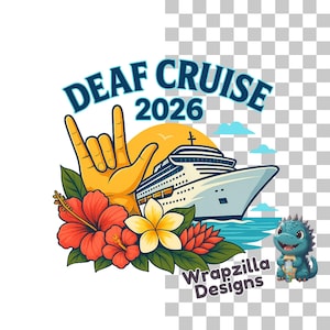 Clipart "Deaf Pride 2026", Arte di una nave da crociera tropicale, PNG con la scritta "Ti amo" in ASL, PNG con la scritta "Lingua dei segni", Design per sublimazione delle vacanze, Fiori dell'isola