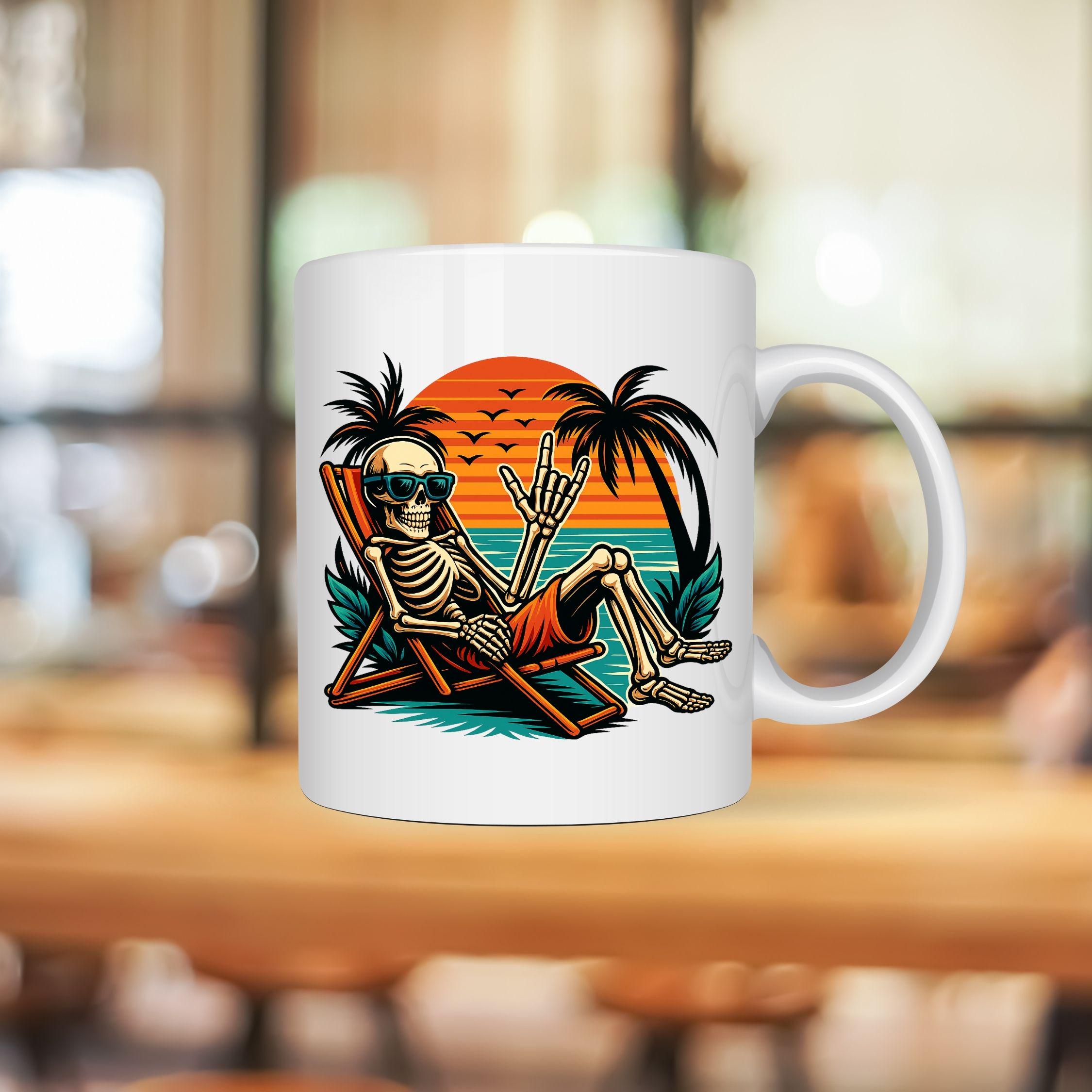 ASL Skeleton Beach Sunset PNG: I Love You Hand Sign, Sublimation Design ...