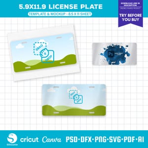 Car License Plate Mockup, Car License Plate Sublimation Template, Svg, diy Sublimation, Drag and Drop Canva Template, PSD Mockup
