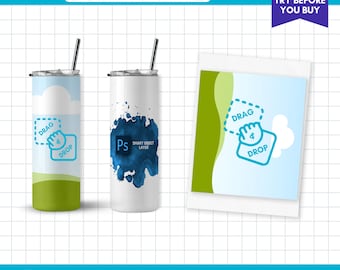 20oz Skinny Tumbler Sublimation Template, Canva Mockup (Digital Download)