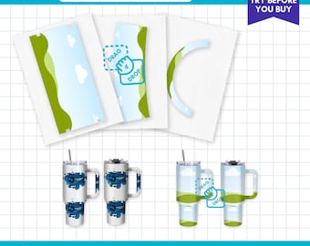 40oz Tumbler Template & Mockup, Sublimation Wrap (Digital Download)