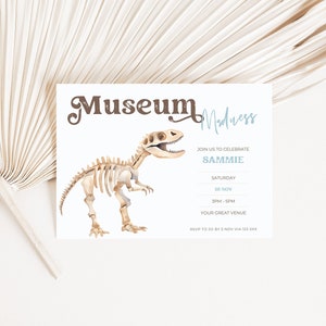 Museum Geburtstagseinladung, einladen, Party, Gender Neutral, INSTANT DOWNLOAD, Canva, bearbeitbare Vorlage, printable, Wissenschaft, Geschenkgutschein