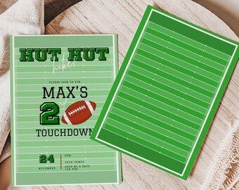 football 2nd birthday invitation, boy party, second bday, editable canva template, digital evite, sport, Born Two Ball Sports, game time,