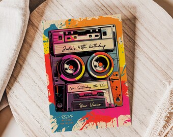 40th birthday invitation 80s, Vintage 1983, bday invite, evite, milestone, instant download, printable, editable template, Back To The 80S
