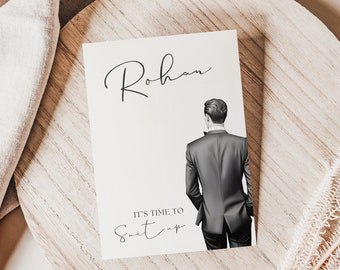 suit up groomsmen proposal card, Groomsman?, Best Man, Mens Card, instant download, printable template, It'S Time To , Modern Minimalist