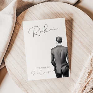 vestire la carta proposta dei testimoni dello sposo, Groomsman?, Testimone, Carta da uomo, download istantaneo, modello stampabile, È tempo di, Minimalista moderno
