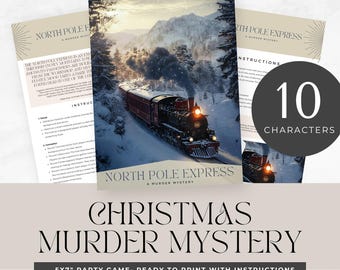 murder mystery party for teens, christmas, printable games, family game night, instant download, digital, Unsolved Cold Case, tweens, role p