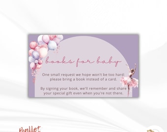 Books For Baby Card | Storybook Baby Shower Book Request Card | Book Request Insert | Baby Shower Books For Baby | Girl Baby Shower, canva