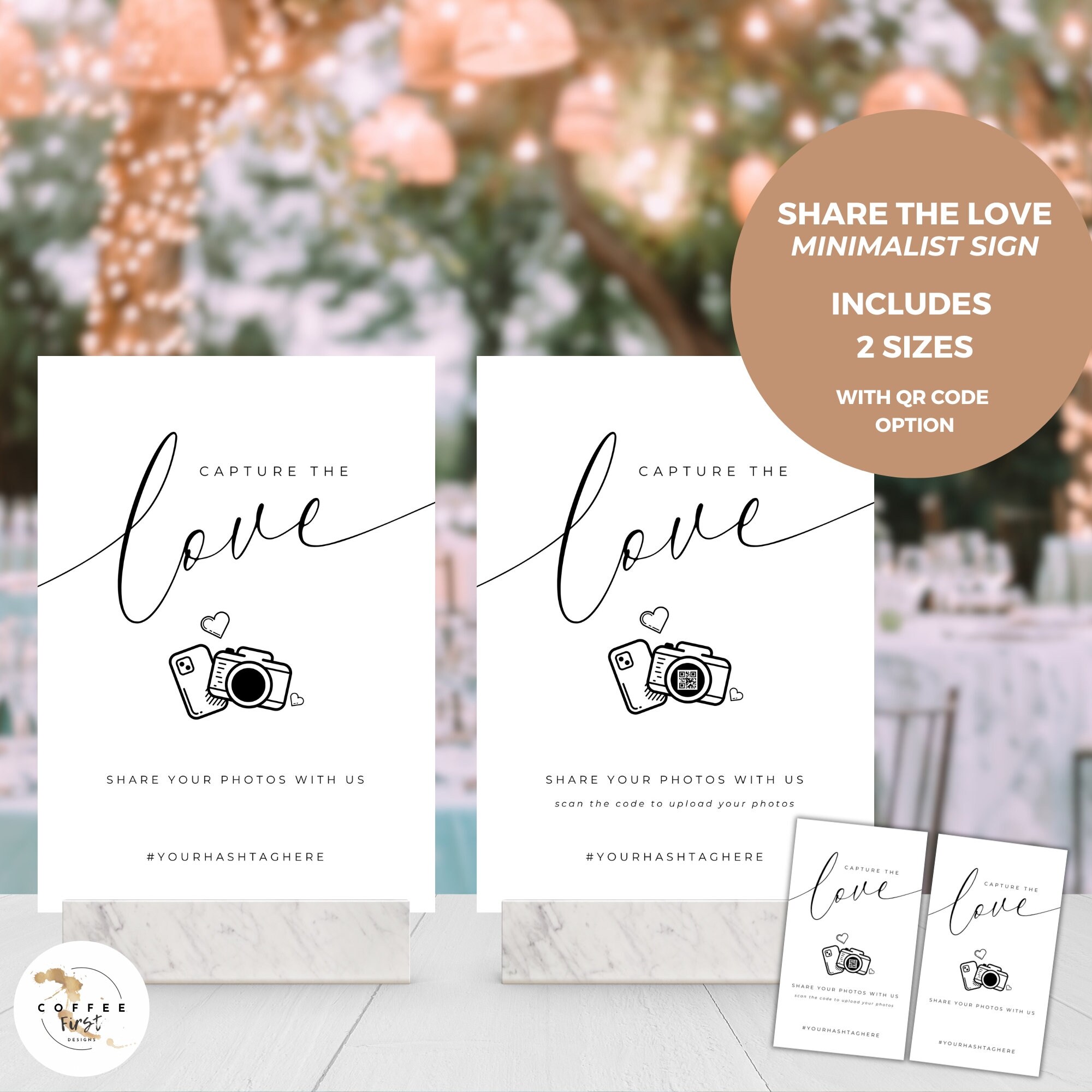 Qr Code With Picture Card, Minimalist Wedding Bundle, Photo Booth