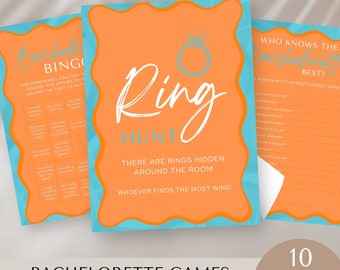 Welle Rahmen Bachelorette Spiel Bundle, Brautparty, Wavy Border, bearbeitbare Sofortdownload, Henne Party, Bingo, druckbare Vorlage, Henne do