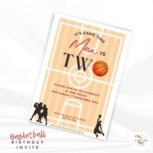 Sports Birthday Invite | Basketball Invitation | Editable Invite | Basketball Evite | Digital Download | Basketball Birthday Shirt, second