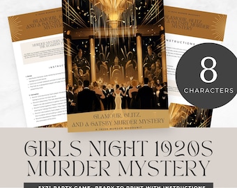 bachelorette murder mystery party, printable game, 1920s theme, role play, detective, escape room, instant download, digital, halloween
