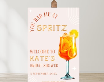 Möhippa-meny | Aperol Spritz-recept | Allegra-kollektionen | Välkomstskylt "Love At First Spritz" | Bröllopsskylt | Spritz-barskylt, canvas