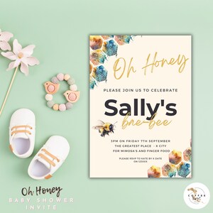 Sweet As Can Bee Baby Shower | Honey Bee | Instant Download | Bee Theme | Editable Games | Bee Baby Shower Invitation Bundle | oh honey baby