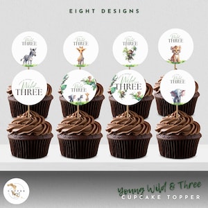 3Rd Birthday | Wild & Three Cake Topper | Third Birthday Cake Topper | Young Wild And 3 | Wild And Three Cake Topper | Kids Birthday