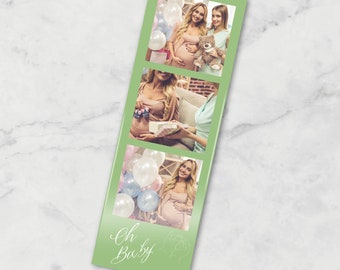 photo strip baby shower, Photo Booth Strip Frame, Instant Download, 2X6 Strip, Photobooth Template, Baby Shower Decor, canva, editable
