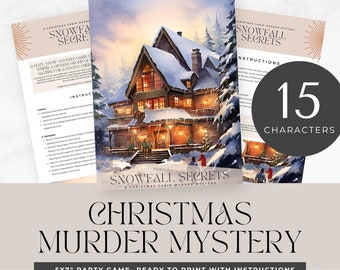 murder mystery christmas party, printable games, role play, detective, escape room, instant download, digital, Unsolved Cold Case, adult