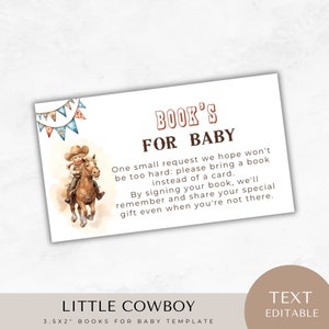 petits livres de cowboy pour carte de bébé, baby shower, Imprimable, Wild West Western, Cactus Cowboy Boots, téléchargement instantané, modèle modifiable,