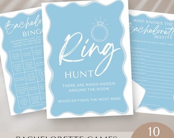 Welle Rahmen Bachelorette Spiel Bundle, Brautparty, Wavy Border, bearbeitbare Sofortdownload, Henne Party, Bingo, druckbare Vorlage, Henne do