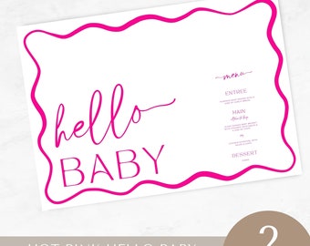 Papier Platzsets Vorlage, Welle, Hochzeit, Baby-Dusche-Geburtstagsfeier, Tischdekoration, SOFORT-DOWNLOAD, bearbeitbare Vorlage, printable