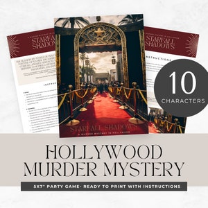 murder mystery party games for adults, printable, detective, escape room, instant download, digital, Unsolved Cold Case, Game Night, hollywo