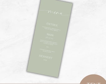 baby shower menu template sage, Wedding, bridal, birthday party, table, INSTANT DOWNLOAD, canva, editable template, printable, table, girly