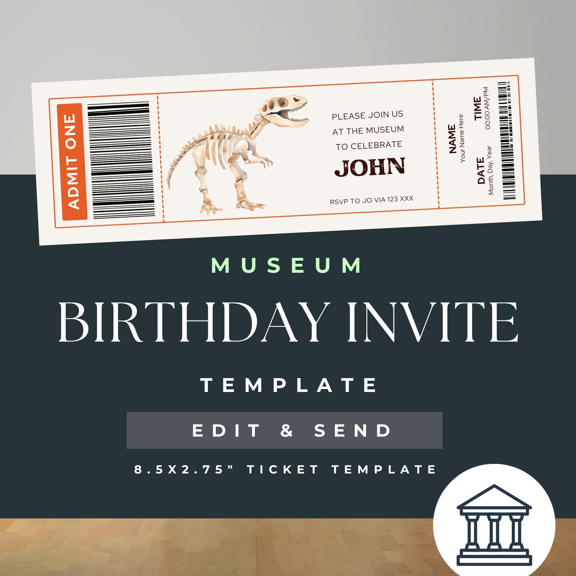 Museum Birthday Invitation, Invite, Party, Gender Neutral, INSTANT ...