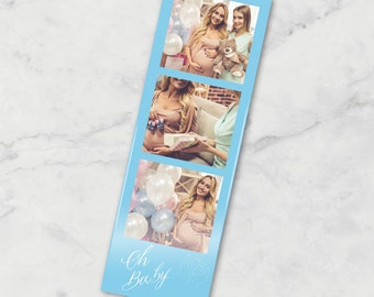 photo strip baby shower, Photo Booth Strip Frame, Instant Download, 2X6 Strip, Photobooth Template, Baby Shower Decor, canva, editable