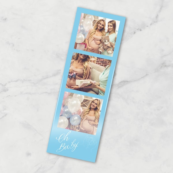 photo strip baby shower, Photo Booth Strip Frame, Instant Download, 2X6 Strip, Photobooth Template, Baby Shower Decor, canva, editable