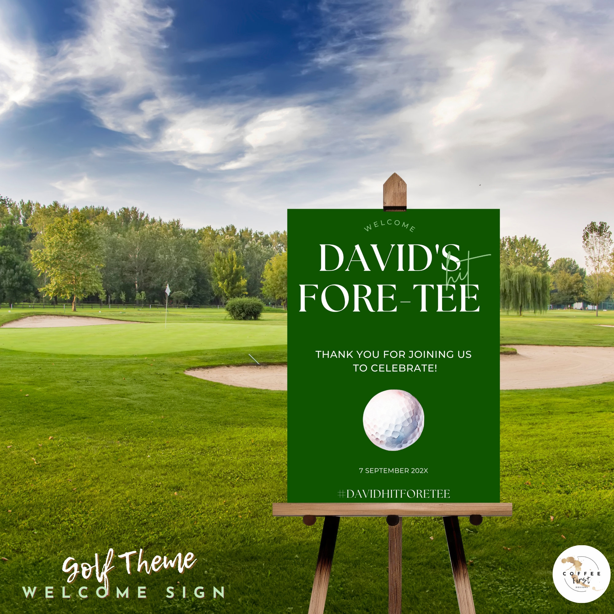 Rustic Golf Signs Golf Party Decor, Tee Time, Personalized Golf Club Sign, Hole in One ...