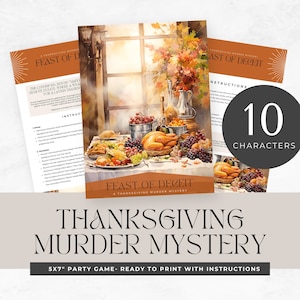 Thanksgiving Murder Mystery party, for teens, printable game, carnival theme, role play, detective, escape room, instant download, digital
