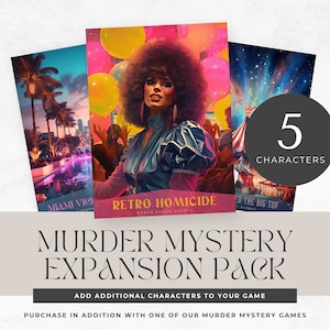 murder mystery party, printable games, role play, detective, escape room, instant download, digital, Unsolved Cold Case, character expansion