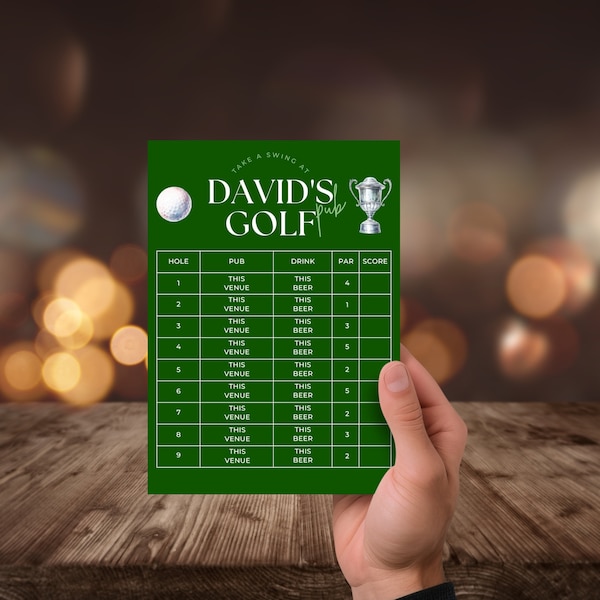 pub golf party favor, Pub Scorecard, golf theme birthday, mens birthday themes, Golf Party games Printable, Editable Pub Golf, Bachelor