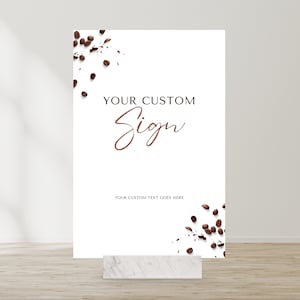 coffee theme baby shower custom sign, invite, instant download, baby is brewing, something sweet, editable canva template, invitation, digit