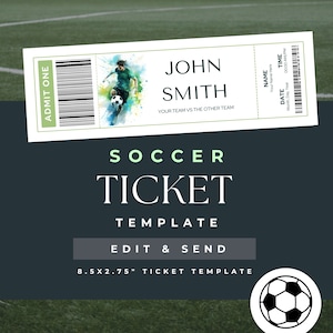 printable ticket to soccer game, Gift, birthday, surprise, certificate, Father&#39;S Day, instant download, editable canva template, voucher