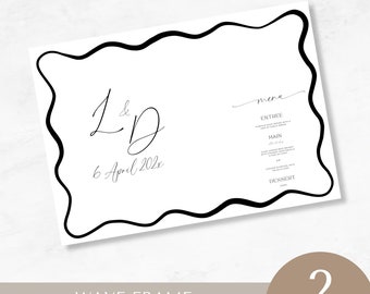 Papier Platzdeckchen Vorlage, Welle, Hochzeit, Braut, Geburtstagsfeier, Tischdekoration, SOFORTIGER DOWNLOAD, Canva, bearbeitbare Vorlage, Dekor, zum Drucken
