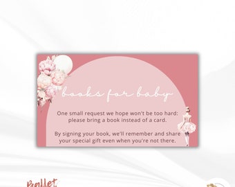 Books For Baby Card | Storybook Baby Shower Book Request Card | Book Request Insert | Baby Shower Books For Baby | Girl Baby Shower, canva