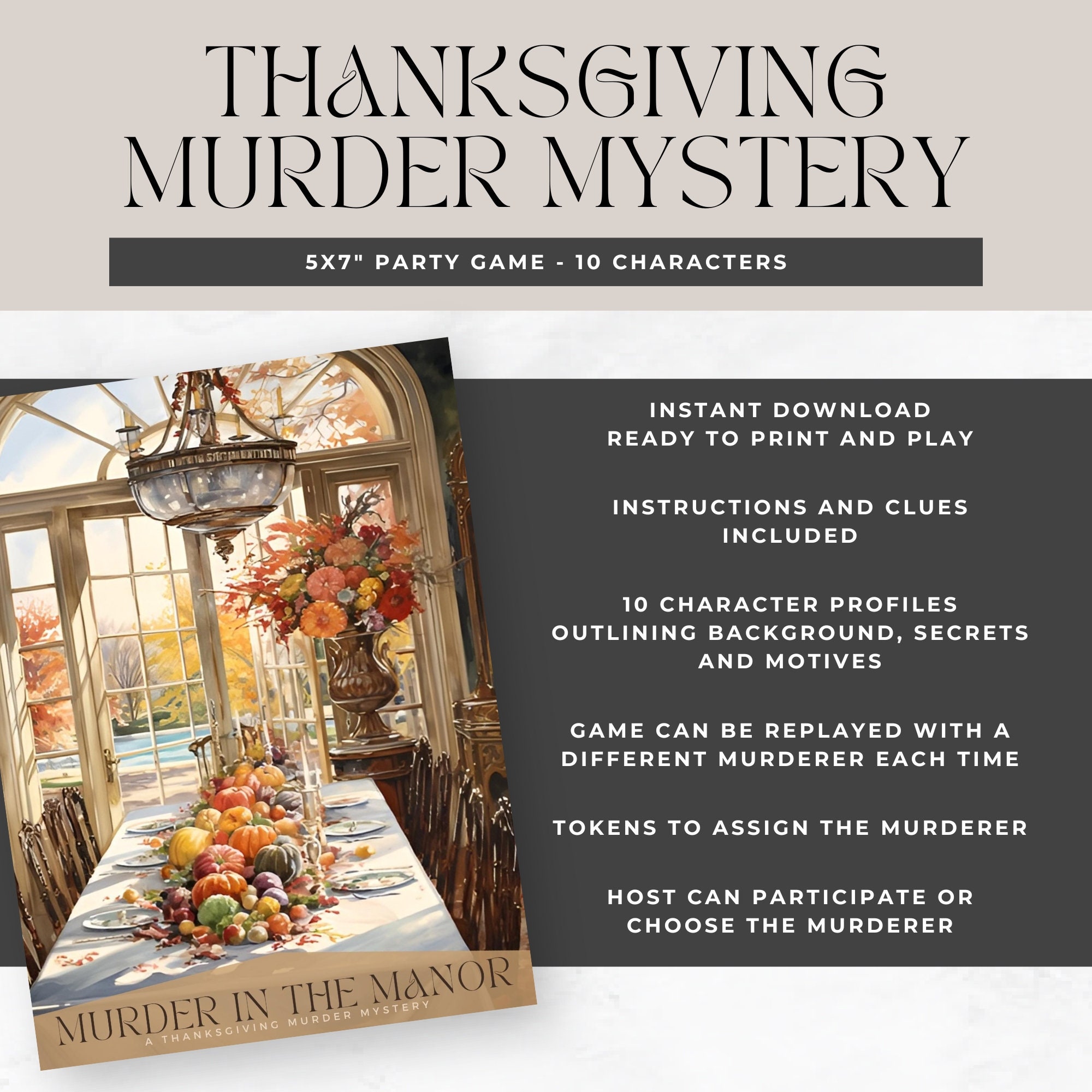 Thanksgiving Murder Mystery Party, for Teens, Printable Game, Carnival ...
